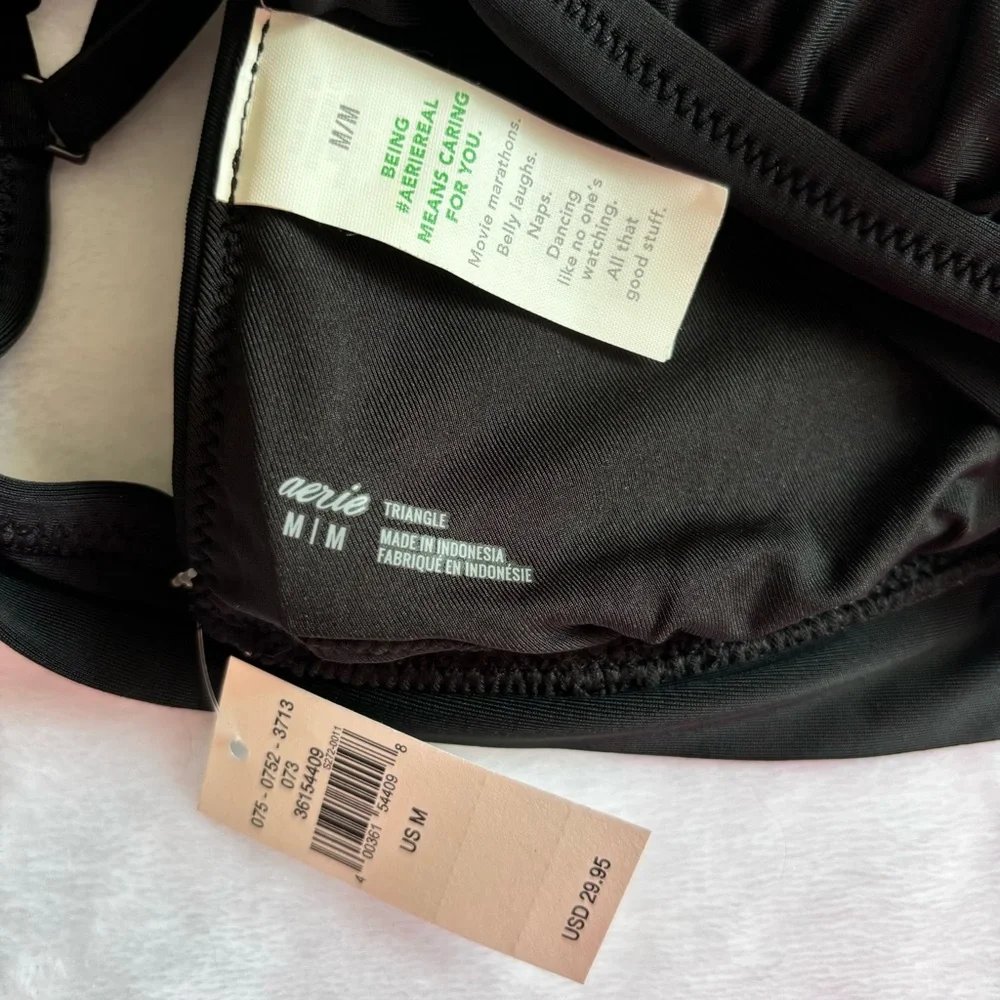 NWT Aerie Longline Plunge Triangle Bikini Top - Picture 5 of 6